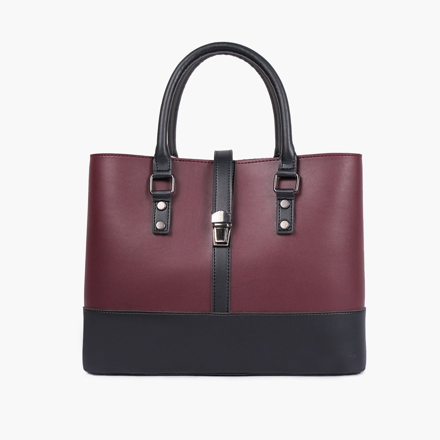 Buy Multi Compartment Shoulder Bag - Burgundy And Black in Pakistan