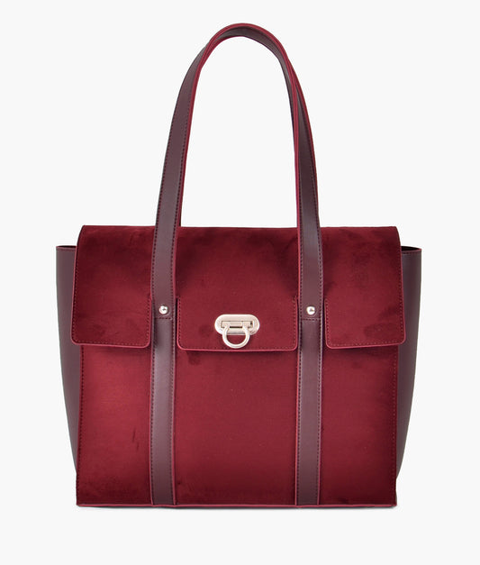 Buy Suede Carry All Satchel Bag - Burgundy in Pakistan