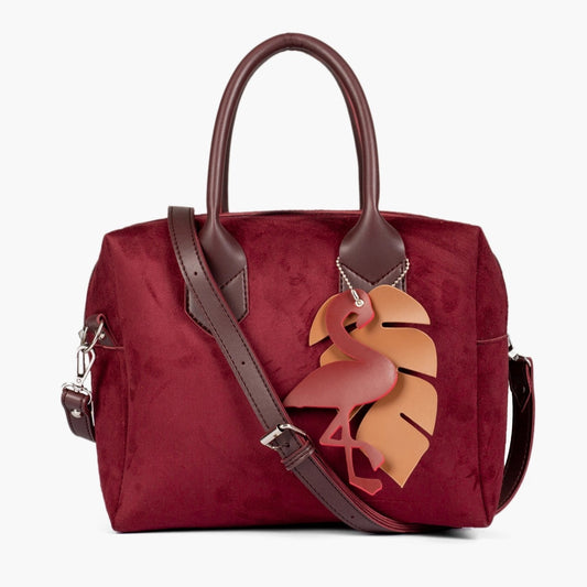 Buy Suede Mini Bowling Bag - Burgundy in Pakistan
