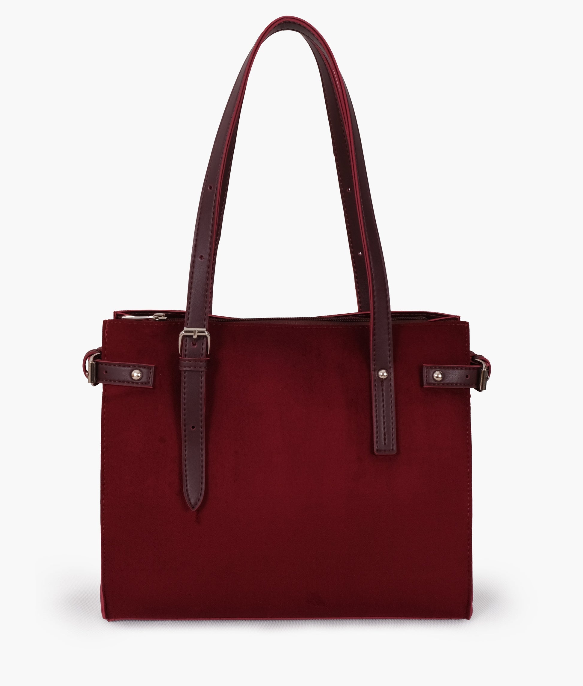 Buy Suede Satchel Tote Bag - Burgundy in Pakistan
