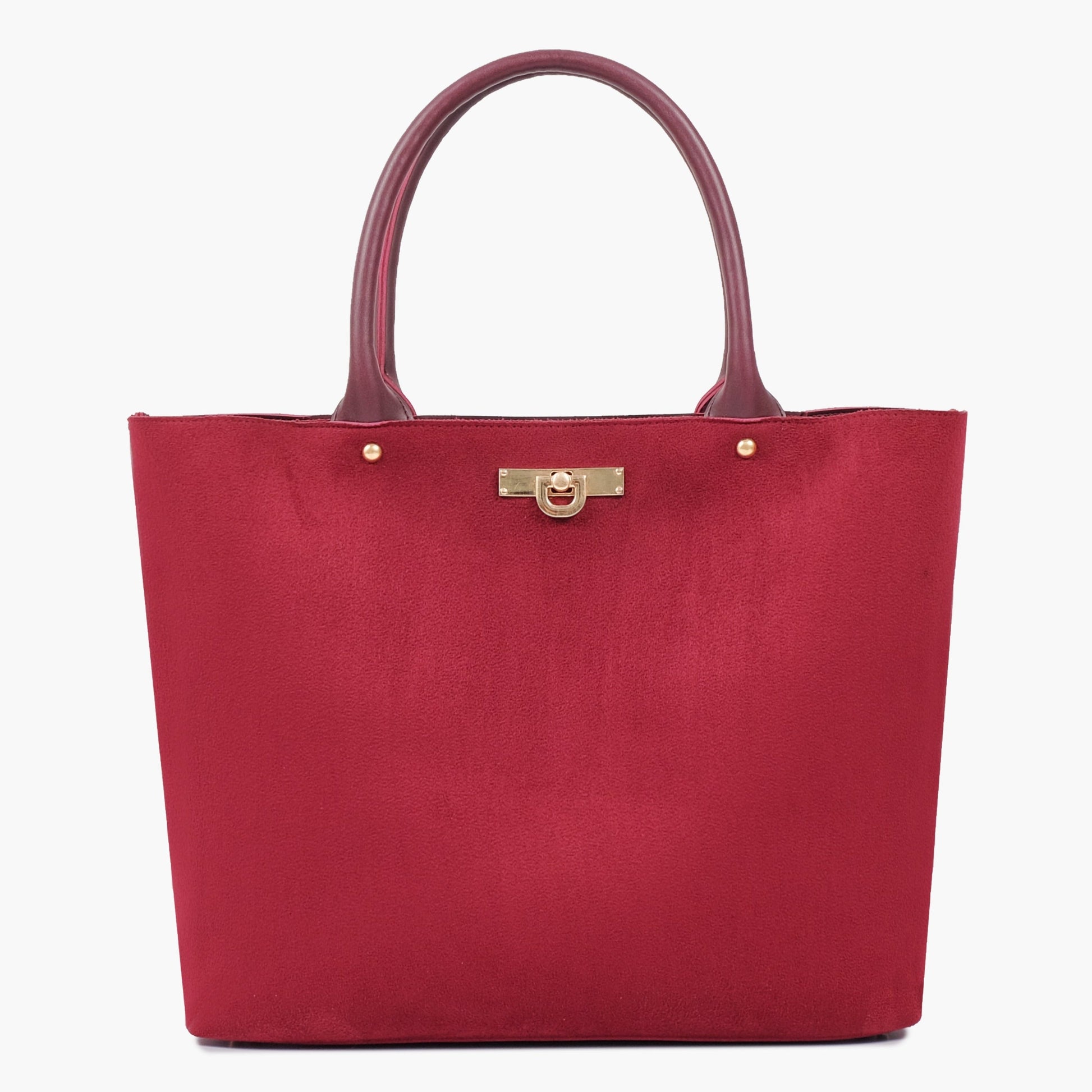 Buy Suede Zipper Tote Bag - Burgundy in Pakistan