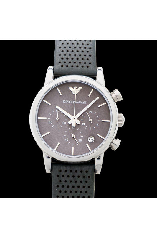 Buy Emporio Armani Luigi Grey Leather Grey Dial Quartz Watch for Gents- EMPORIO ARMANI AR-1735 in Pakistan