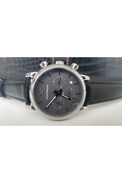 Buy Emporio Armani Luigi Grey Leather Grey Dial Quartz Watch for Gents- EMPORIO ARMANI AR-1735 in Pakistan