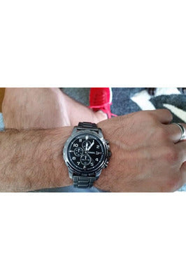 Buy Fossil Men's Chronograph Quartz Grey Stainless Steel Black Dial 45mm Watch FS4721 in Pakistan