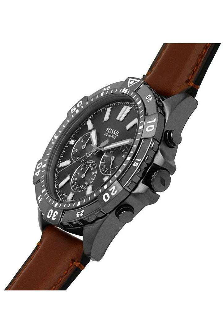 Buy Fossil Men's Chronograph Quartz Brown Leather Strap Grey Dial 44mm Watch FS5770 in Pakistan