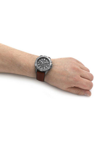 Buy Fossil Men's Chronograph Quartz Brown Leather Strap Grey Dial 44mm Watch FS5770 in Pakistan