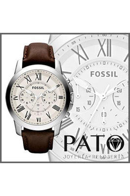 Buy Fossil Men's Chronograph Quartz Brown Leather Strap Beige Dial 44mm Watch FS4735 in Pakistan