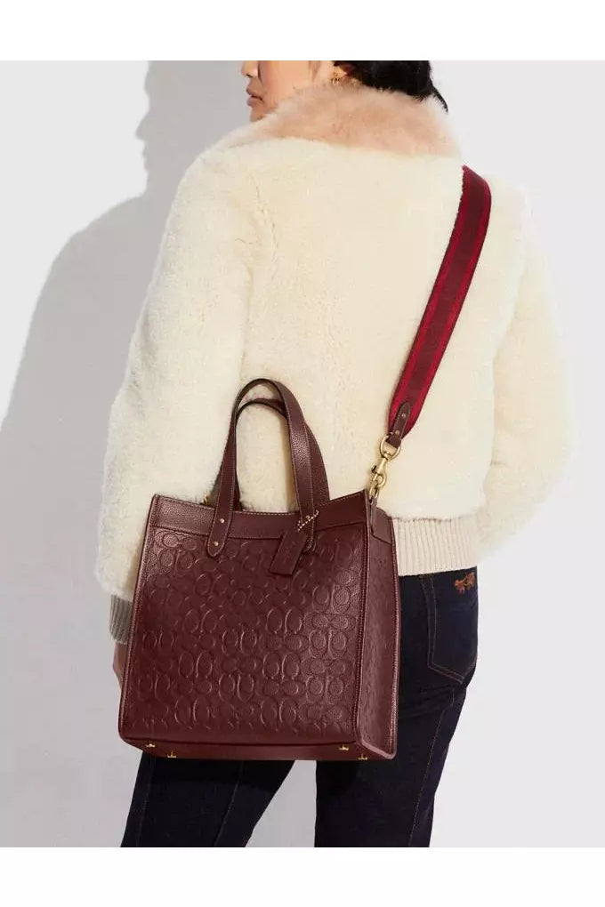 Buy Coach Signature Leather Tote 30 - Maroon in Pakistan