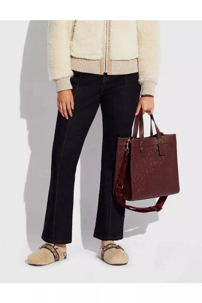 Buy Coach Signature Leather Tote 30 - Maroon in Pakistan
