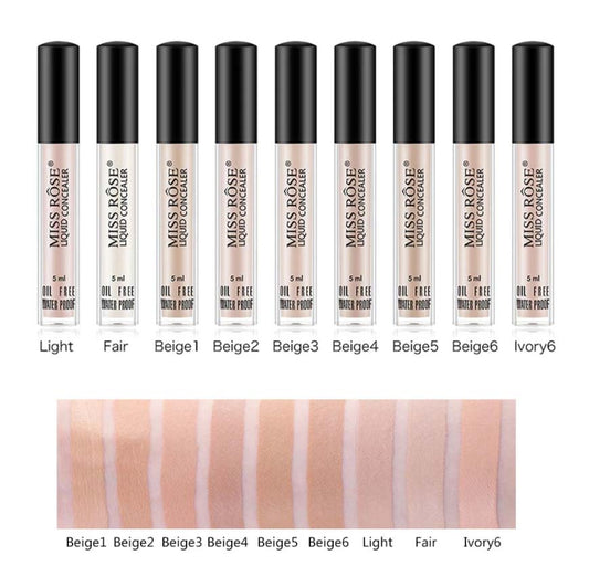 Buy Miss Rose Pack Of 2 Waterproof Moisturizing Oil Free Full Coverage Deep Whitener Liquid Foundation 30ml & Concealer in Pakistan