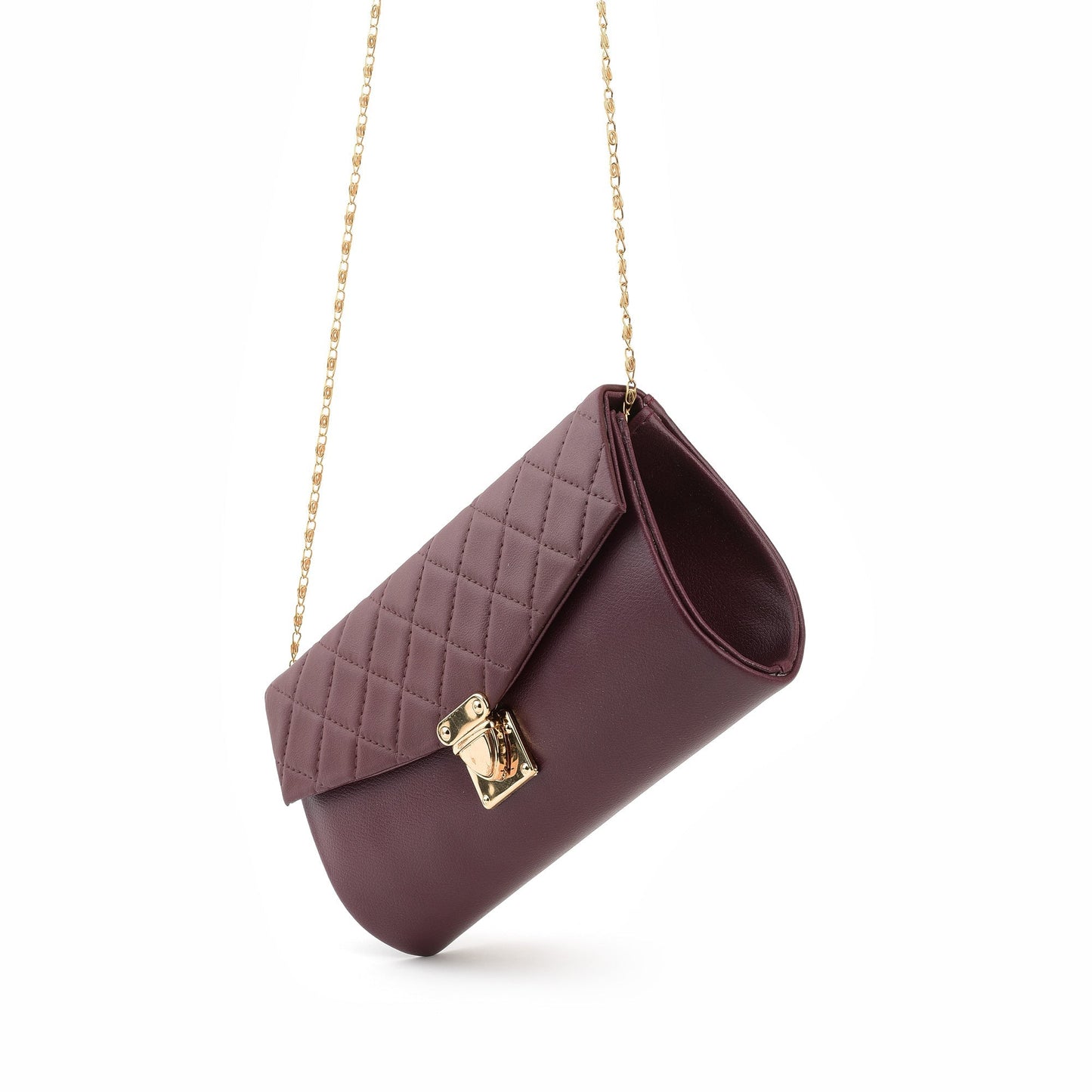 Buy ~ Quilted Clutch ~ Maroon in Pakistan