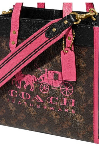 Buy Coach Horse and Carriage Tote 22 - Brown with Pink in Pakistan