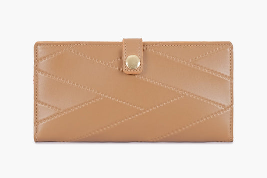 Buy Quilted Two Fold Wallet - Coffee in Pakistan