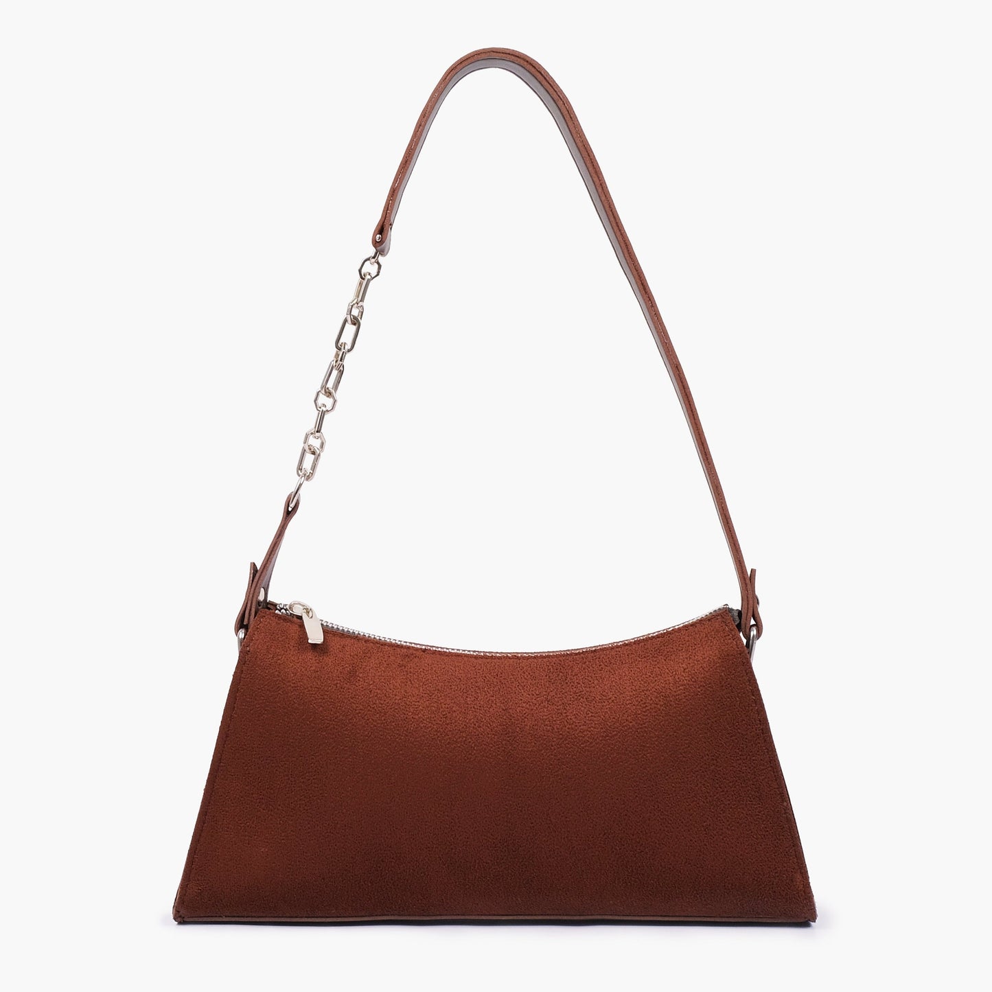 Buy Suede Evening Bag With Chain Handle - Dark Brown in Pakistan