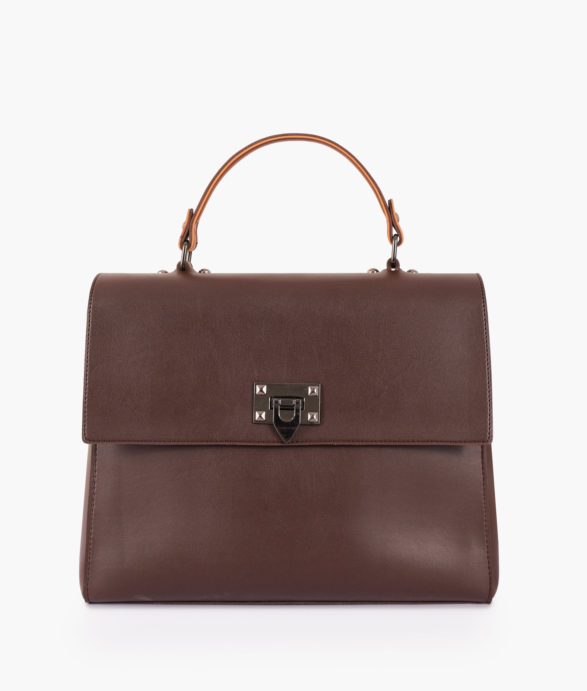 Buy Dark Brown Flap-over Top-handle Bag in Pakistan
