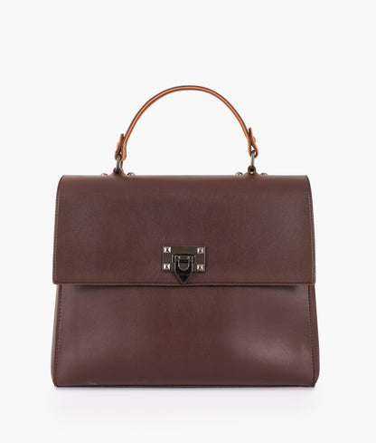 Buy Dark Brown Flap-over Top-handle Bag in Pakistan
