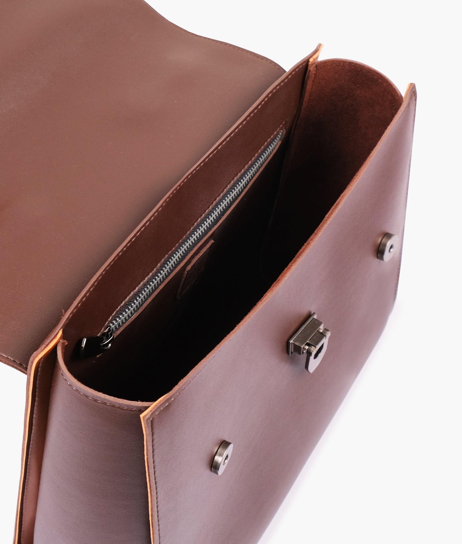 Buy Dark Brown Flap-over Top-handle Bag in Pakistan