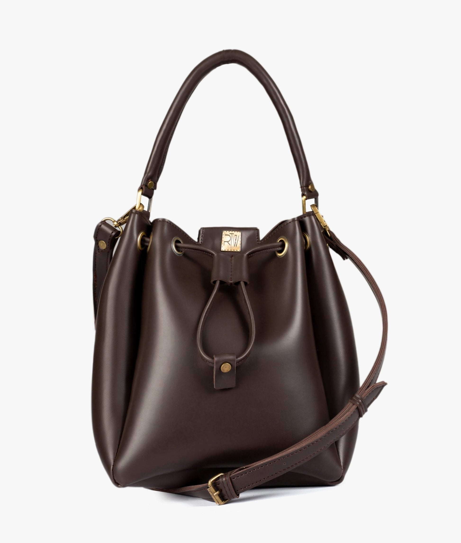 Buy Drawstring Bucket Bag - Dark Brown in Pakistan
