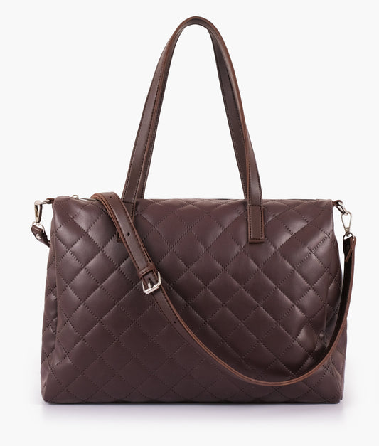 Buy Dark Brown Quilted Carryall Tote Bag in Pakistan