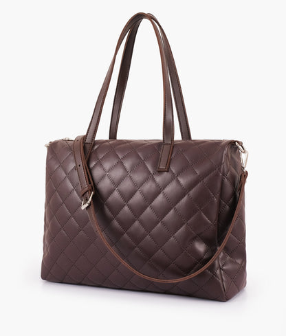 Buy Dark Brown Quilted Carryall Tote Bag in Pakistan