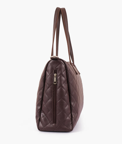 Buy Dark Brown Quilted Carryall Tote Bag in Pakistan