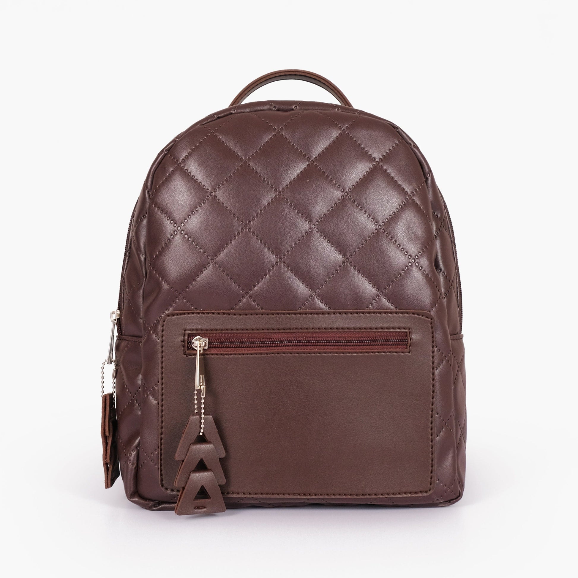 Buy Quilted Mini Backpack - Dark Brown in Pakistan