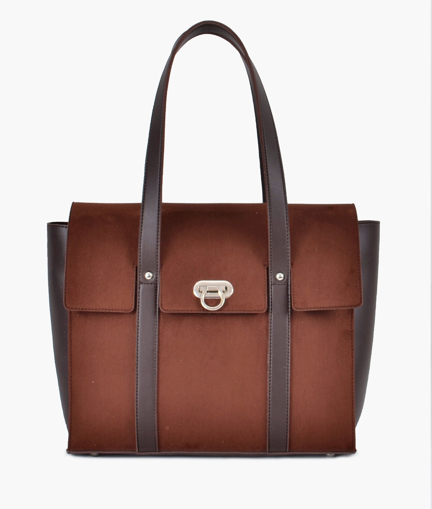 Buy Suede Carry All Satchel Bag - Dark Brown in Pakistan