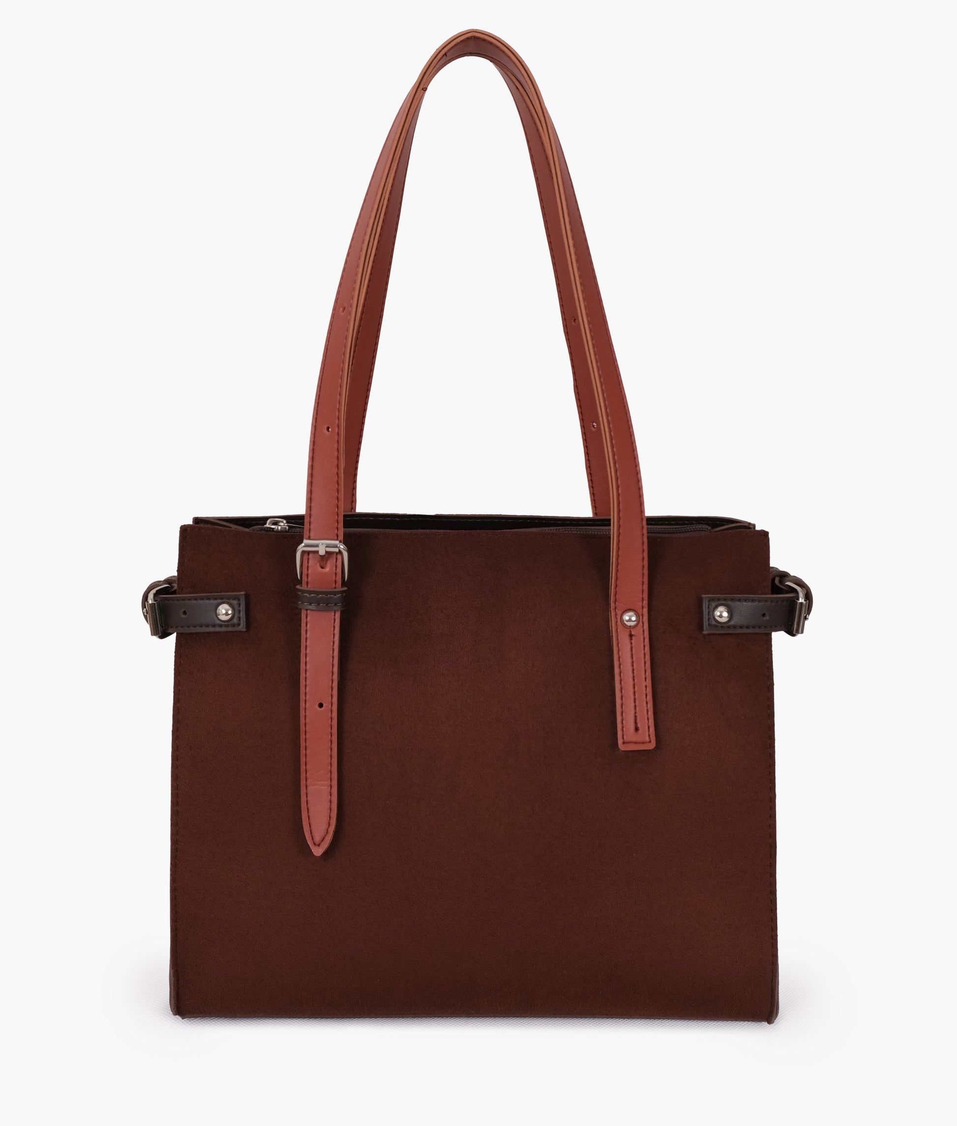 Buy Suede Satchel Tote Bag - Dark Brown in Pakistan