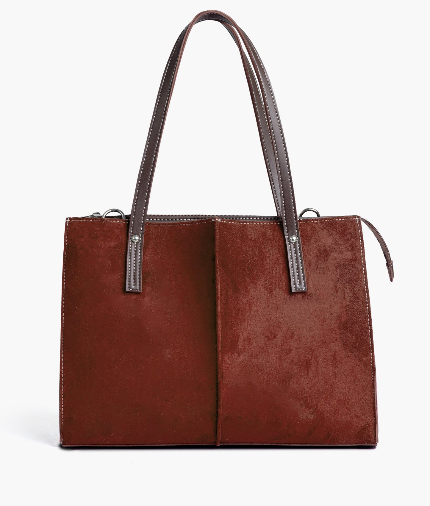 Buy Suede Work Tote Bag - Dark Brown in Pakistan