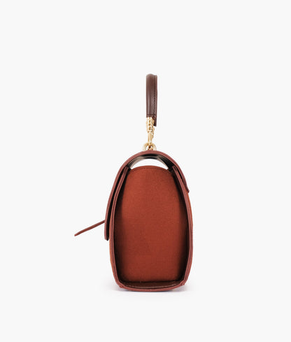 Buy Dark Brown Top-Handle Hexagon Bag in Pakistan