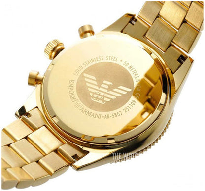 Buy Emporio Armani Black Dial Gold Steel Strap Watch for Men - AR5857 in Pakistan