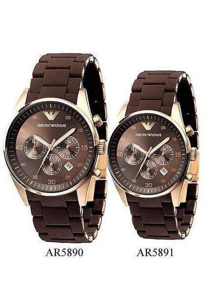Buy Emporio Armani Men’s Chronograph Quartz Brown Dial 38mm Watch 5891 in Pakistan