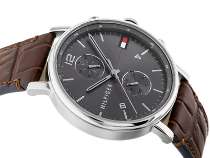 Buy Tommy Hilfiger Daniel Grey Dial Brown Leather Strap Watch for Men - 1710416 in Pakistan