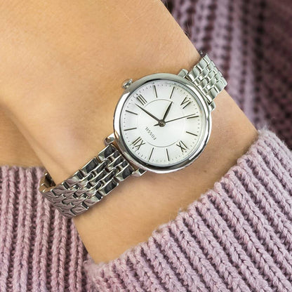 Buy Jacqueline White Dial Silver Steel Strap Watch For Women in Pakistan
