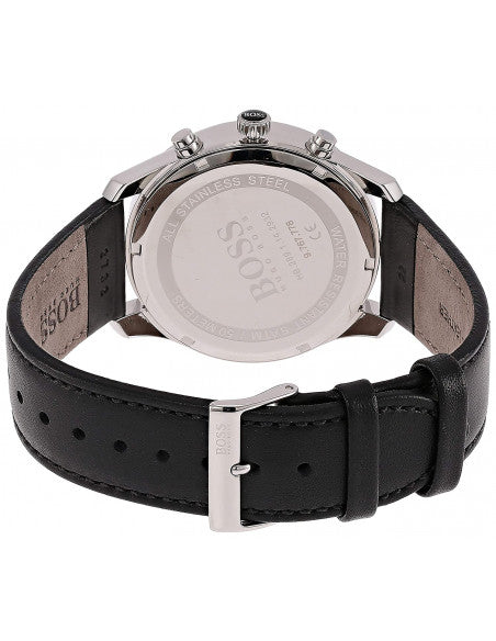 Buy Hugo Boss Navigator Black Dial Black Leather Strap Watch for Men - 1513678 in Pakistan