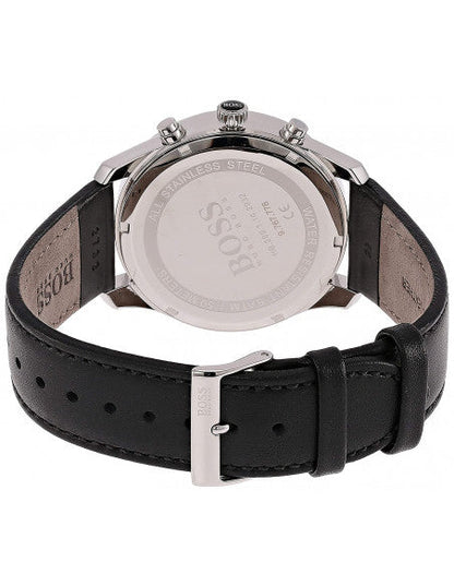 Buy Hugo Boss Navigator Black Dial Black Leather Strap Watch for Men - 1513678 in Pakistan