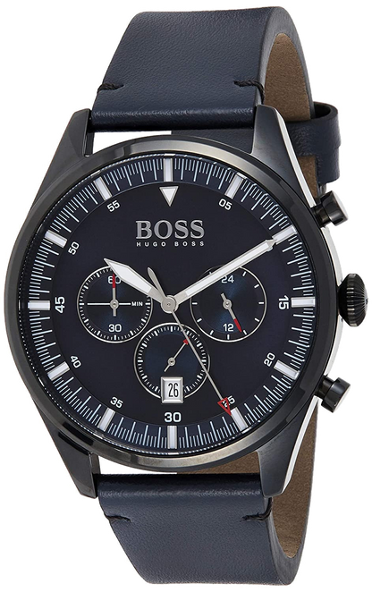 Buy Hugo Boss Pioneer Blue Dial Blue Leather Strap Watch for Men - 1513711 in Pakistan