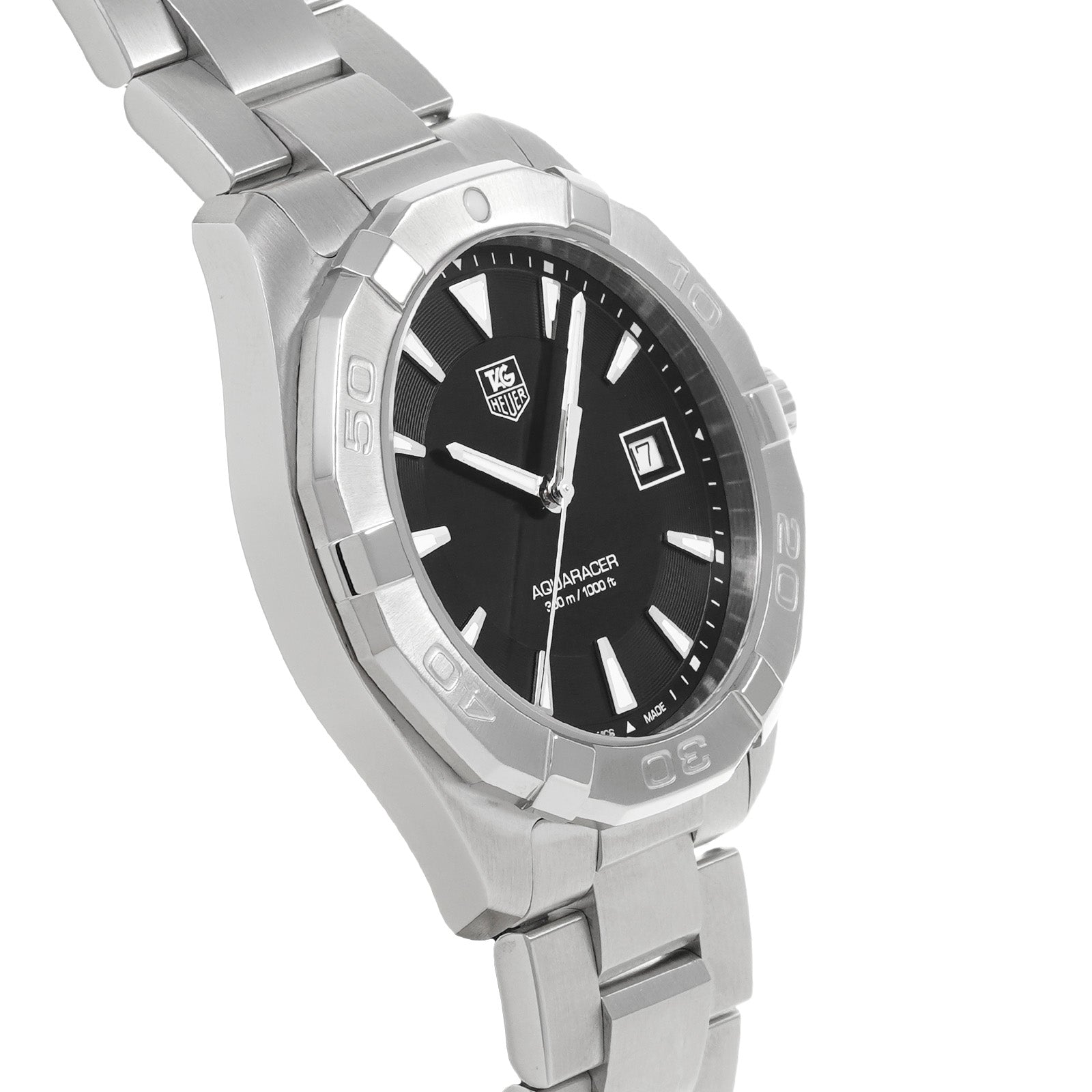 Buy Tag Heuer Aquaracer Black Dial Silver Steel Strap Watch for Men - WAY1110.BA0928 in Pakistan