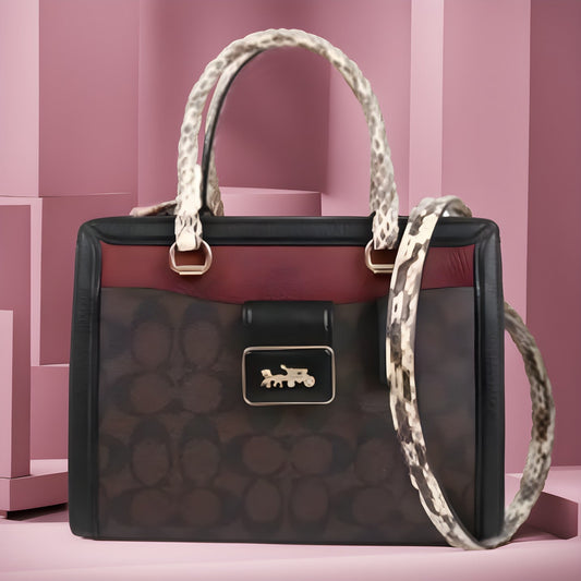 Buy Coach Grace Carryall With Signature Canvas  Bag - Brown Black Multi in Pakistan