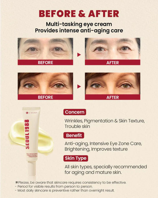 K-SECRET SEOUL 1988 Eye Cream : Retinal Liposome 4% + Fermented Bean - 30ml