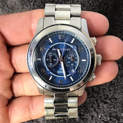 Buy Michael Kors Women's Hunger Stop Chronograph Blue Dial Silver Watch - MK5814 in Pakistan