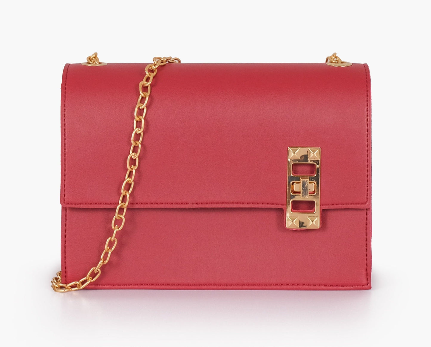 Buy Chain Shoulder Bag with Twist Lock - Maroon in Pakistan