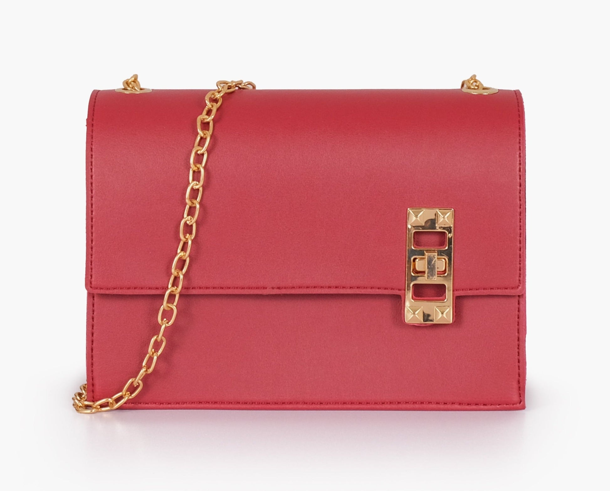 Buy Chain Shoulder Bag with Twist Lock - Maroon in Pakistan
