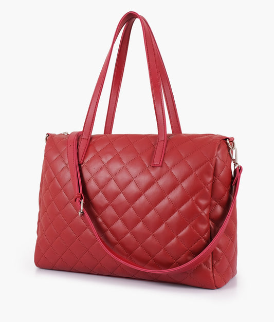 Buy Maroon Quilted Carryall Tote Bag in Pakistan