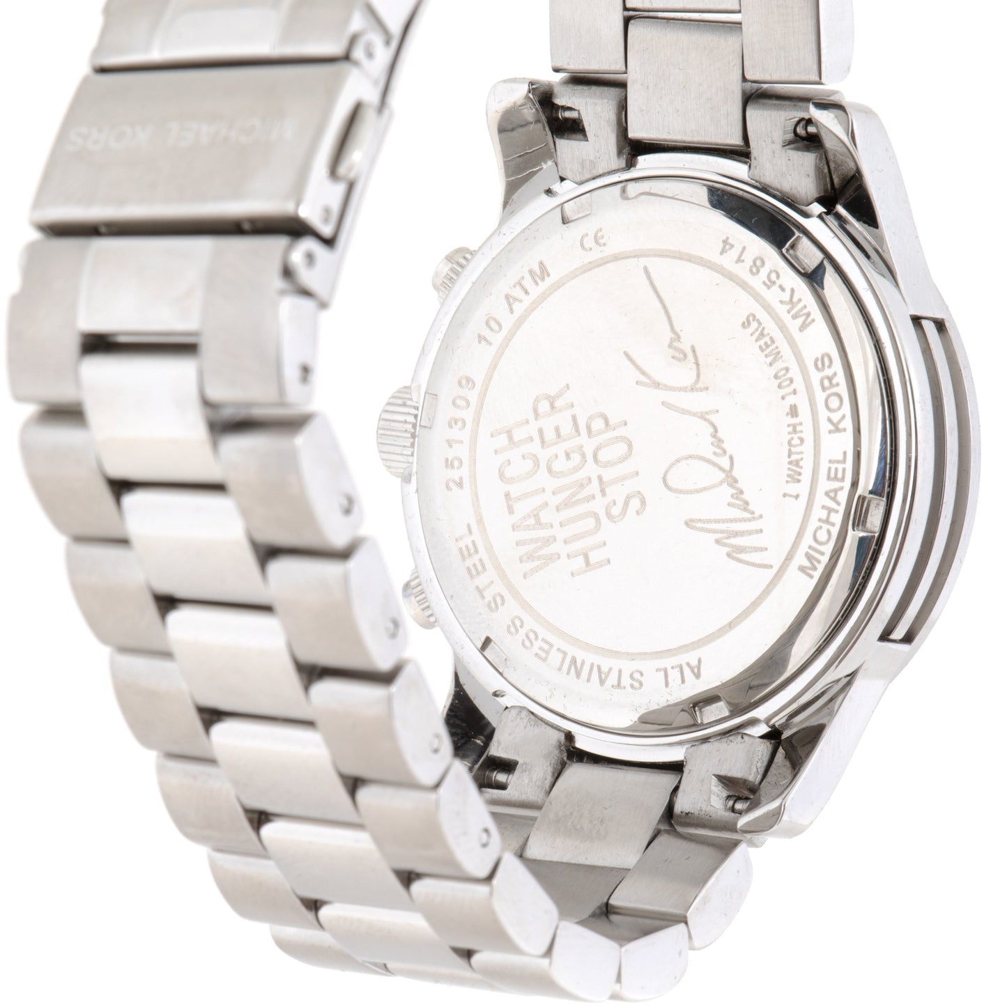 Buy Michael Kors Women's Hunger Stop Chronograph Blue Dial Silver Watch - MK5814 in Pakistan