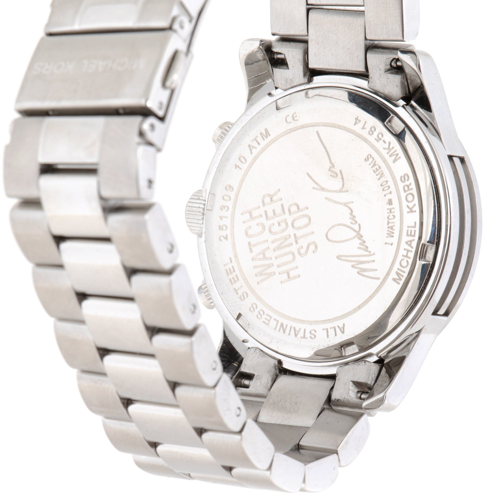 Buy Michael Kors Women's Hunger Stop Chronograph Blue Dial Silver Watch - MK5814 in Pakistan