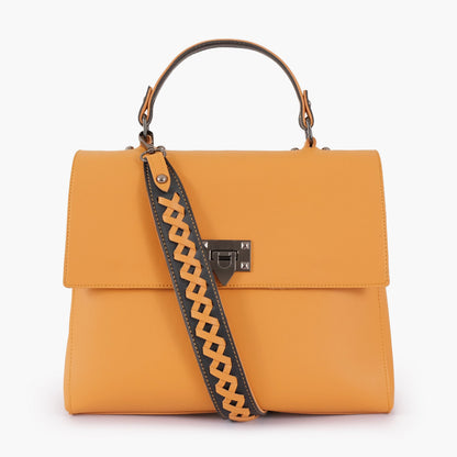 Buy Mustard Flap-over Top-handle Bag in Pakistan