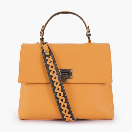 Buy Mustard Flap-over Top-handle Bag in Pakistan