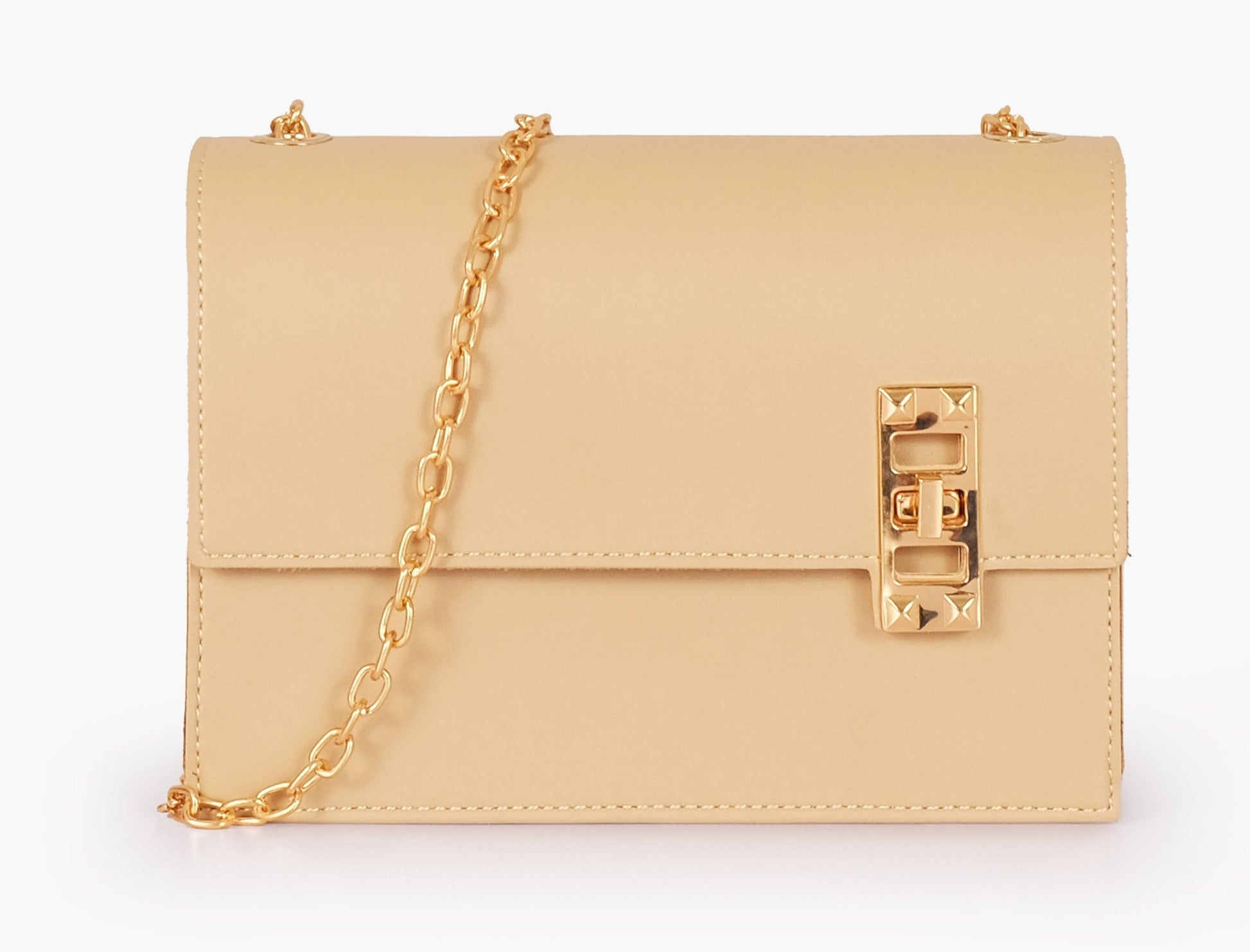 Buy Chain Shoulder Bag With Twist Lock - Off White in Pakistan
