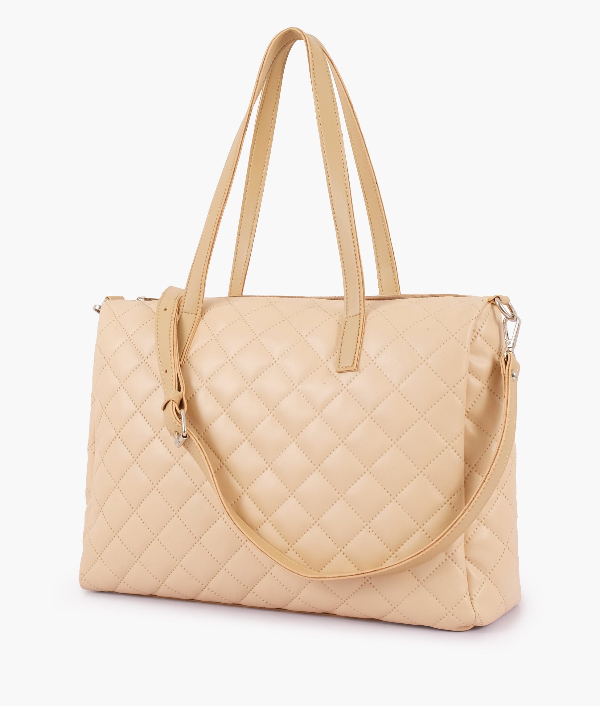 Buy Off-White Quilted Carryall Tote Bag in Pakistan